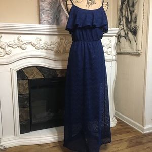 Navy Blue Long Maxi Summer Dress Size XS
